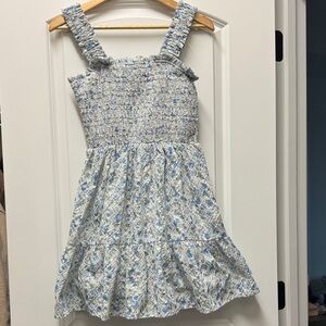 Blue and White Floral Dress